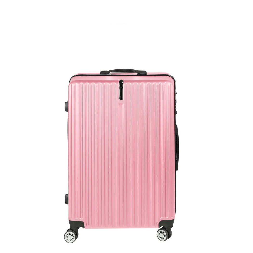 24" Luggage Suitcase Code Lock Hard Shell Travel Carry Bag Trolley - Rose Gold