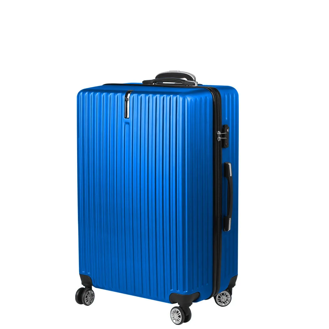 28" Luggage Suitcase Code Lock Hard Shell Travel Carry Bag Trolley - Blue