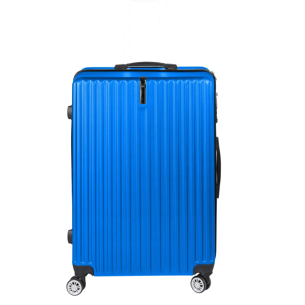 28" Luggage Suitcase Code Lock Hard Shell Travel Carry Bag Trolley - Blue