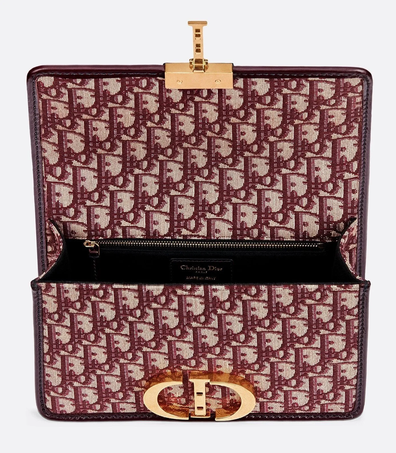 30 Montaigne Flap Bag in Burgundy