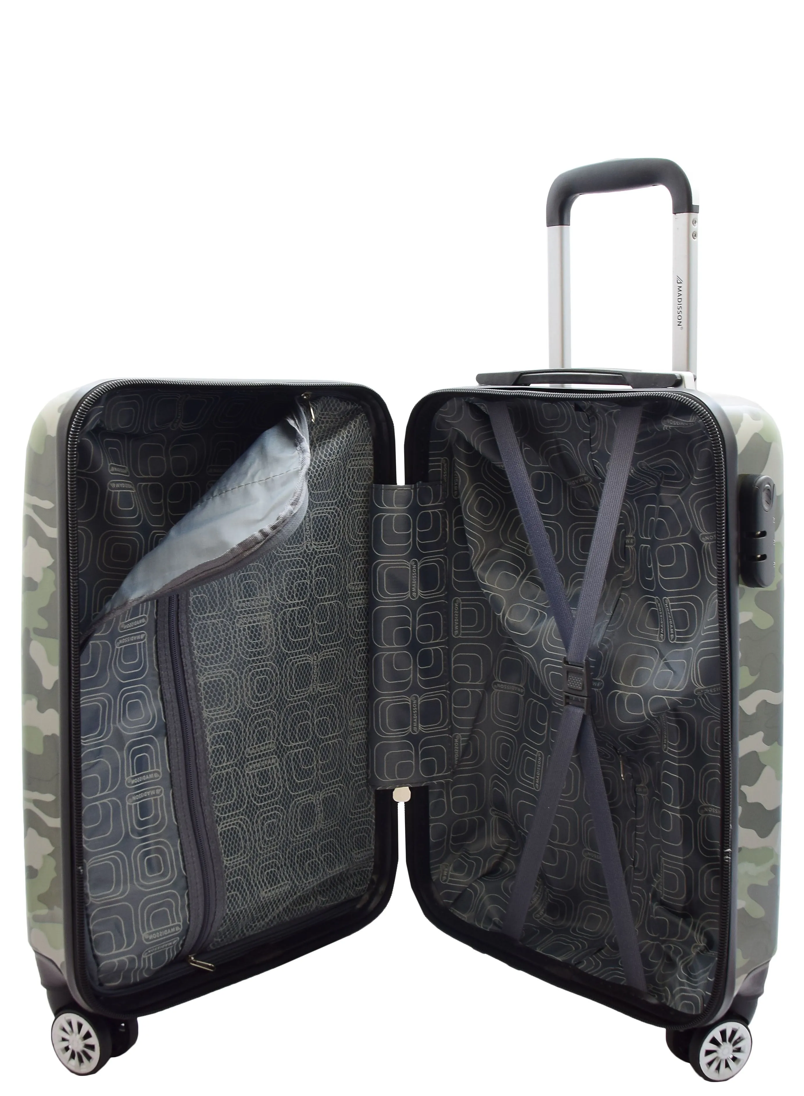 4 Wheel Luggage Camouflage Hard Shell Expandable Suitcase Travel Bags Army Print