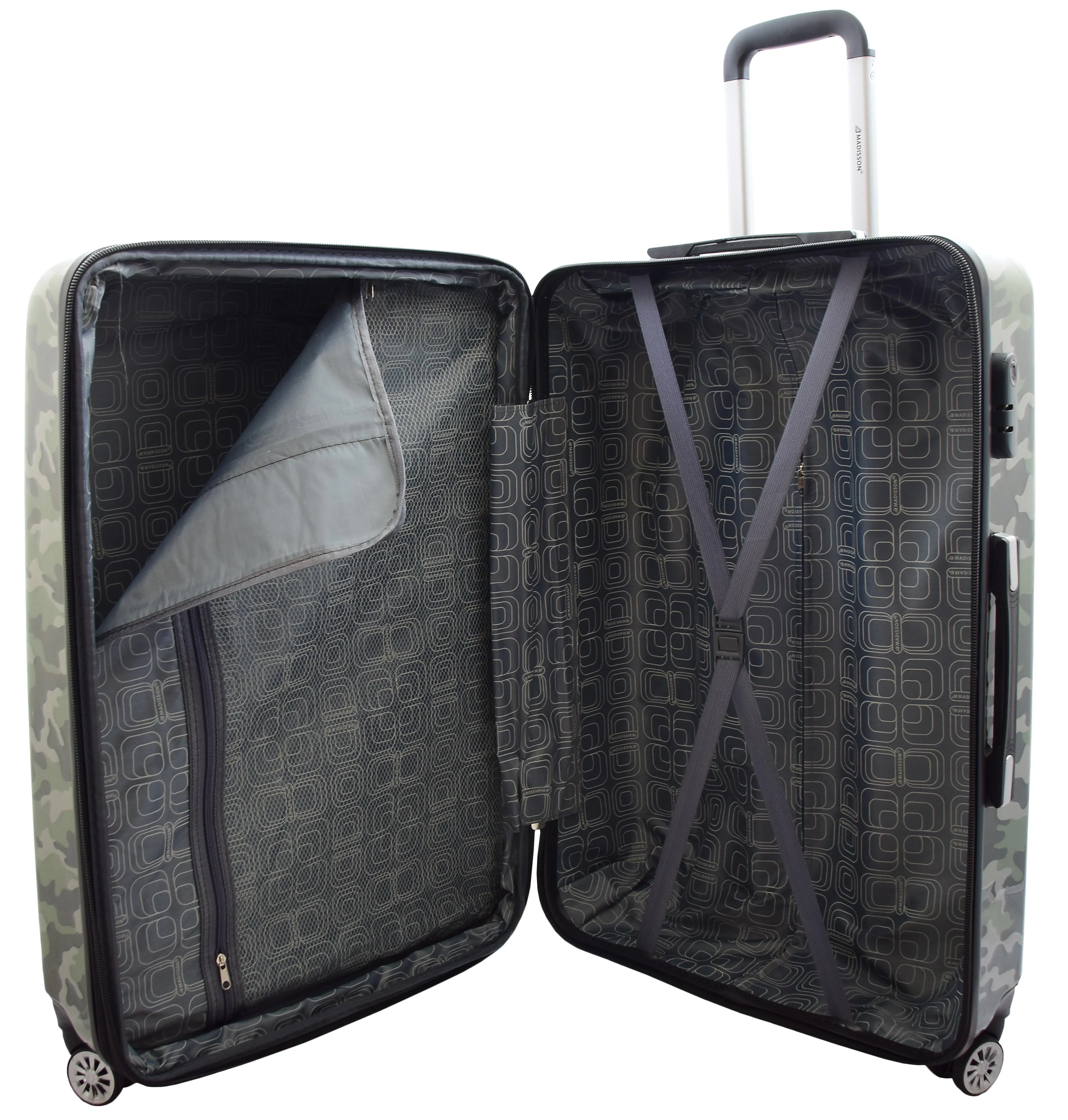 4 Wheel Luggage Camouflage Hard Shell Expandable Suitcase Travel Bags Army Print