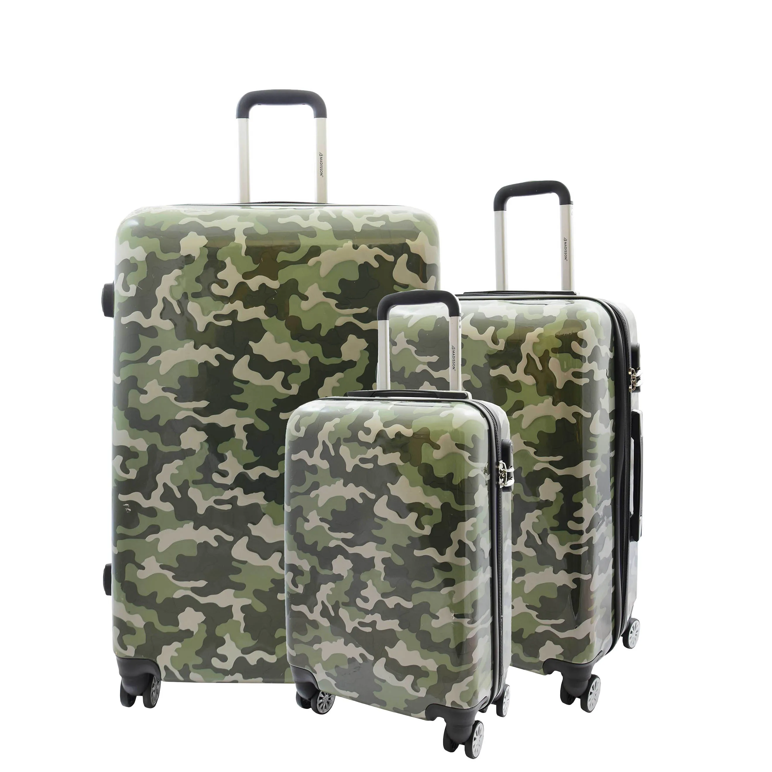 4 Wheel Luggage Camouflage Hard Shell Expandable Suitcase Travel Bags Army Print