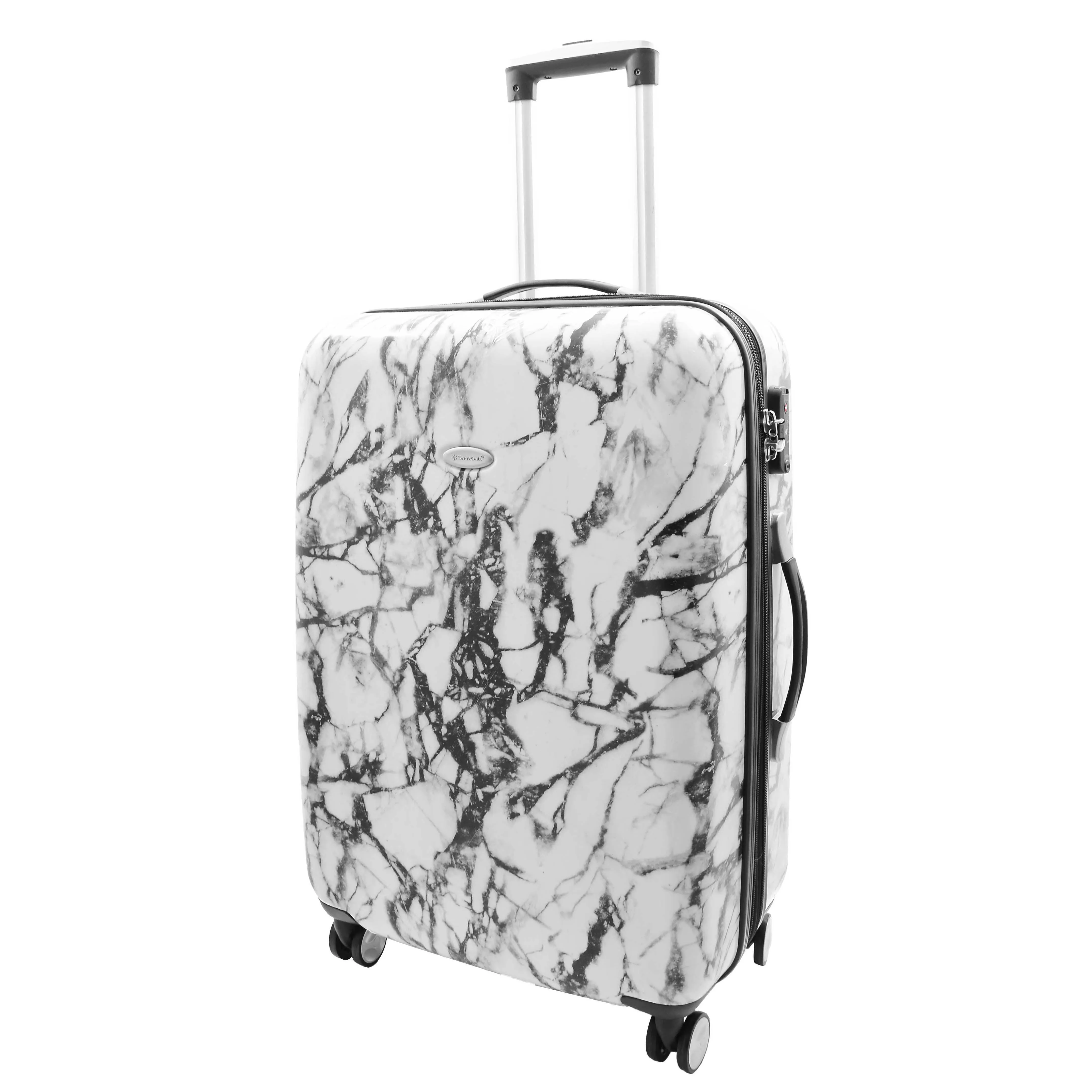 4 Wheel Luggage Hard Shell Expandable Suitcases White Marble