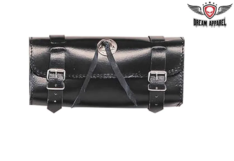 9 Inch Plain Motorcycle Toolbag With Concho