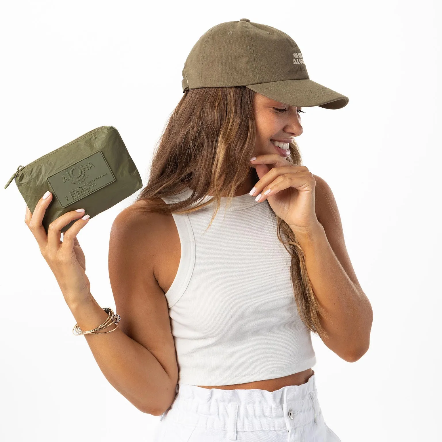 Aloha Collection Mini Monochrome Pouch-Olive