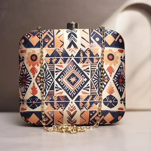 Artklim Geometrical Pattern Printed Clutch