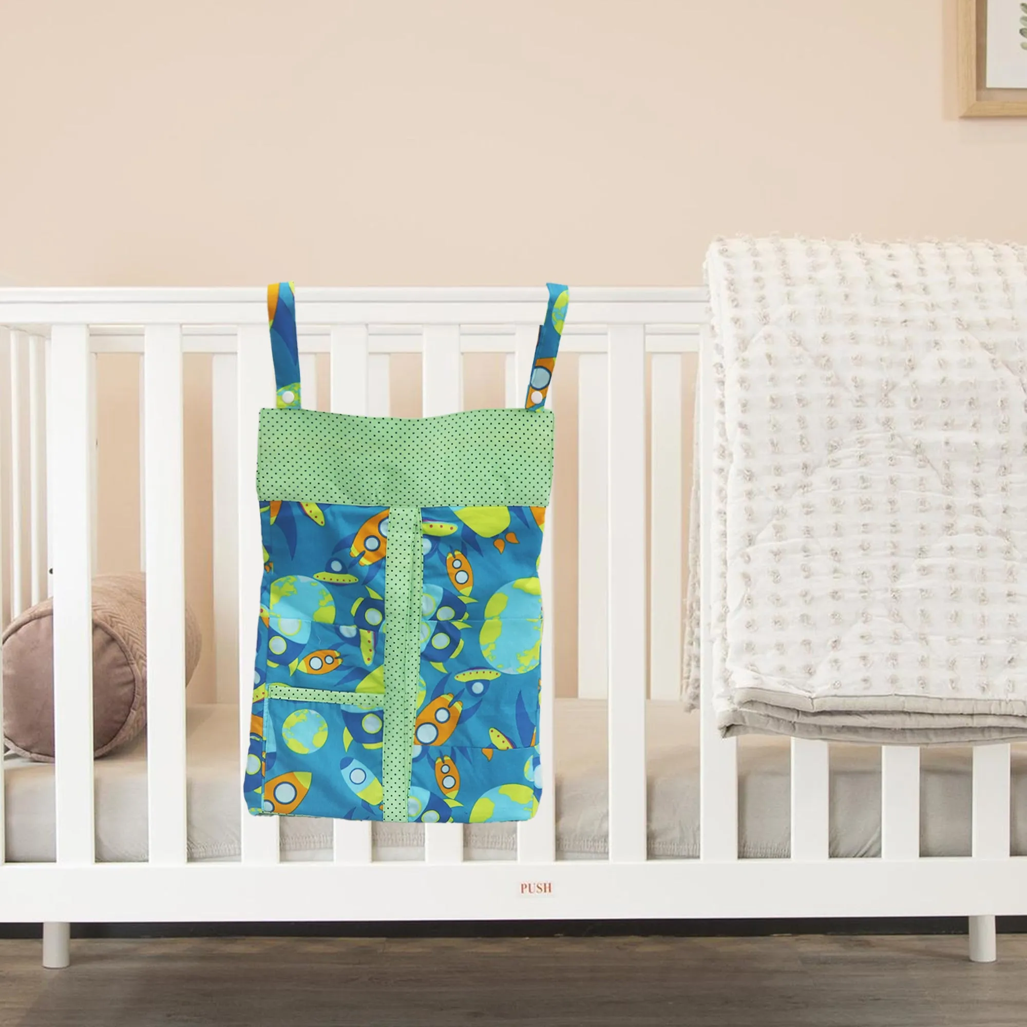 Blue Green Printed-Diaper & Nappy Stacker Multi-Purpose Storage for Essentials