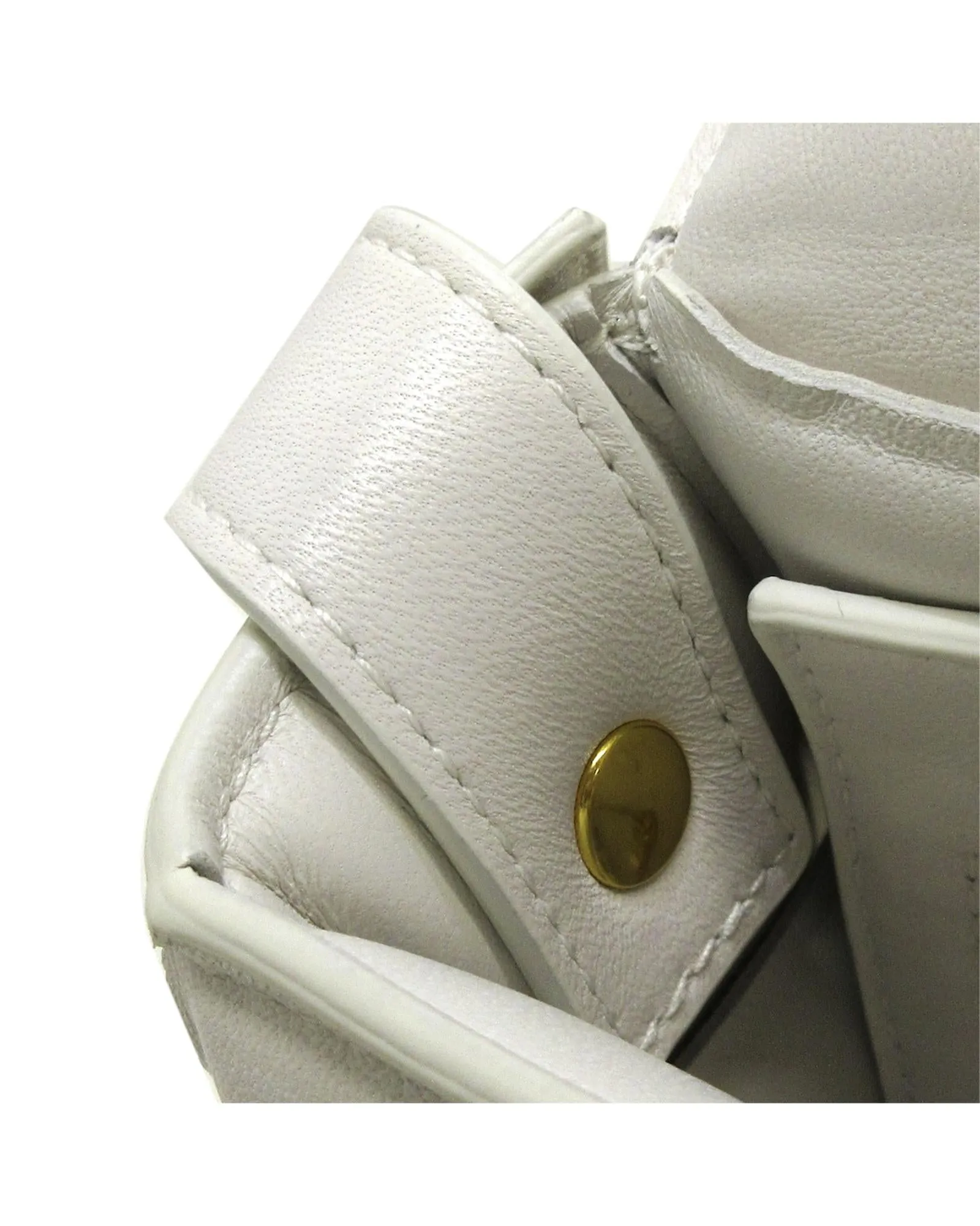 Bottega Veneta The Pouch 19 Crossbody Bag in White Lambskin Leather