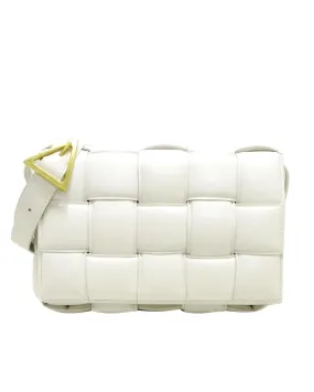 Bottega Veneta The Pouch 19 Crossbody Bag in White Lambskin Leather