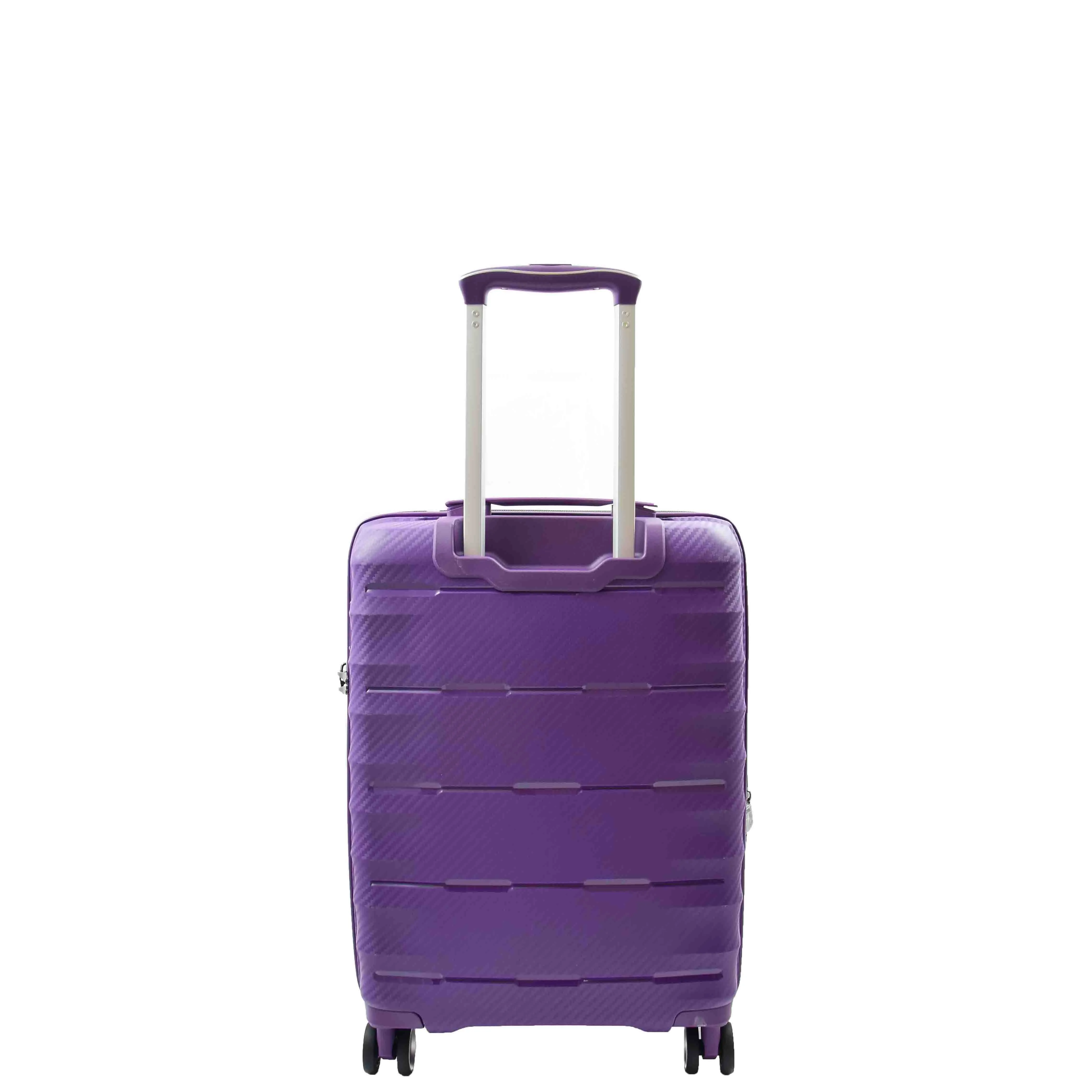 Cabin Size 8 Wheeled Expandable ABS Luggage Pluto Purple