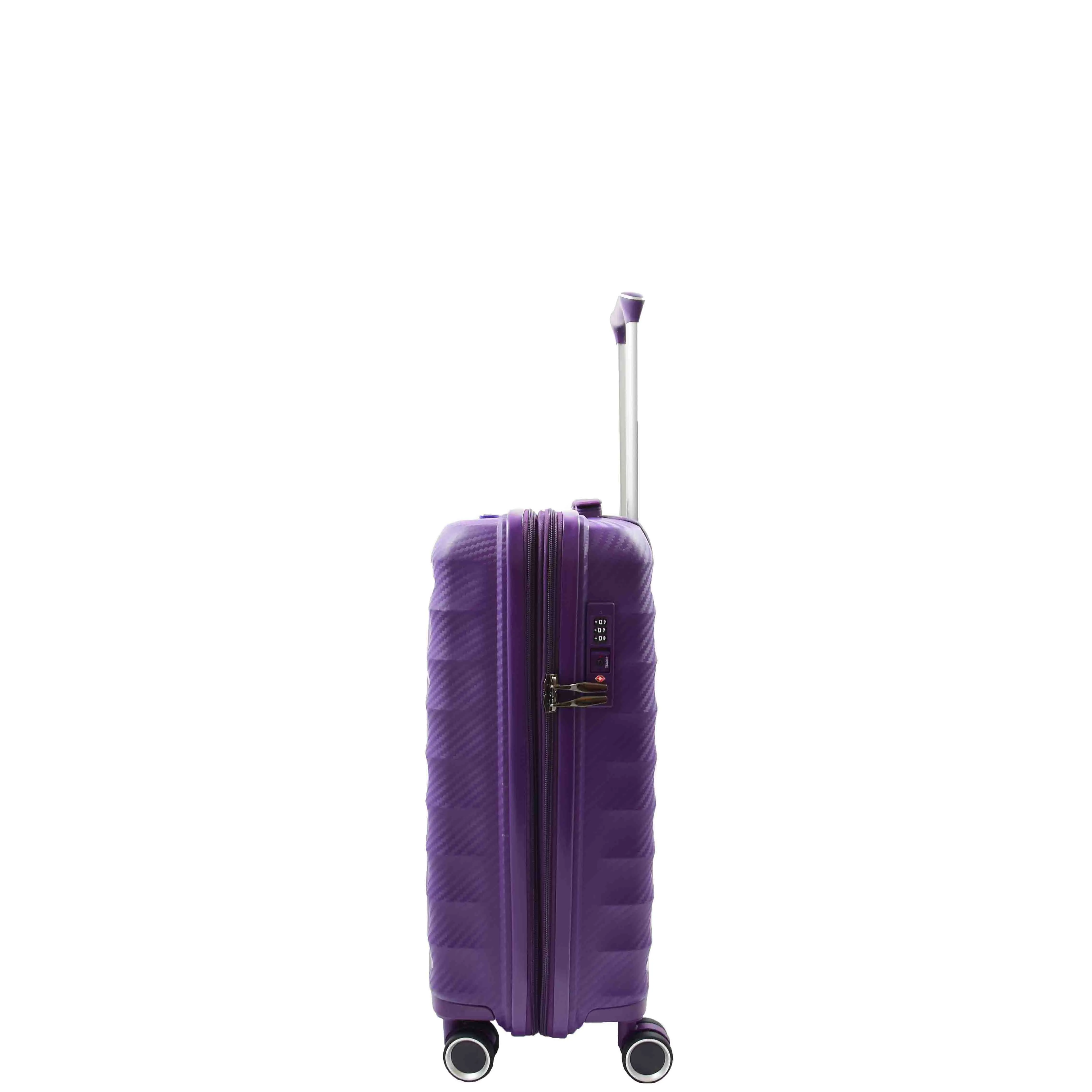 Cabin Size 8 Wheeled Expandable ABS Luggage Pluto Purple