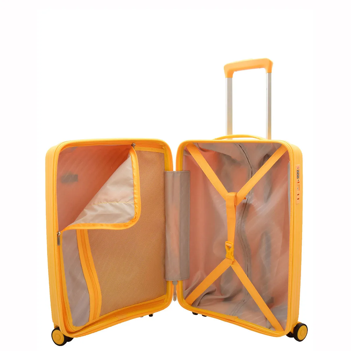 Cabin Size Suitcase Hard Shell Wheeled Luggage TOURER Yellow