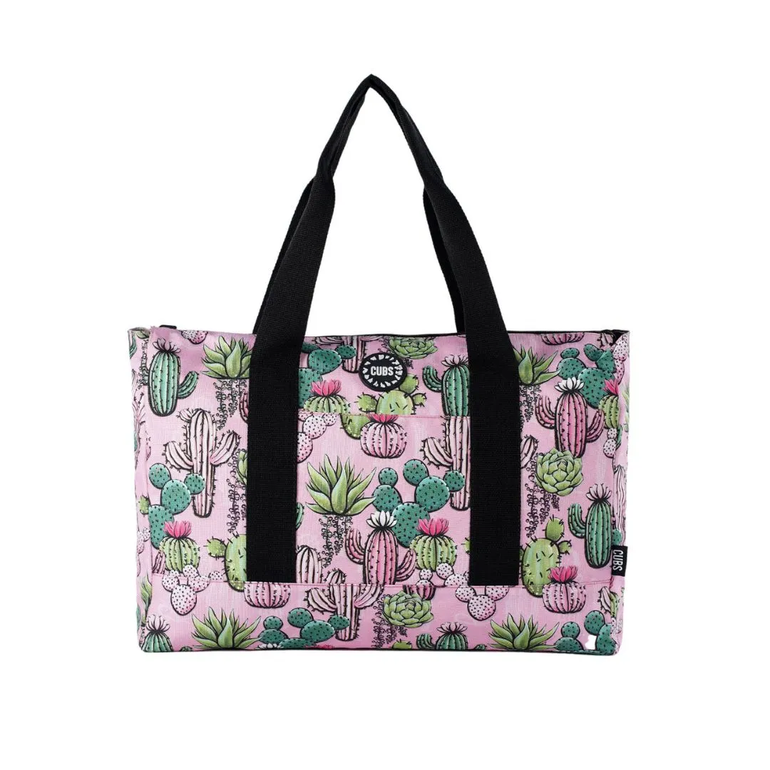 Cacti & Burgendy Tie Dye Double face Tote Bag