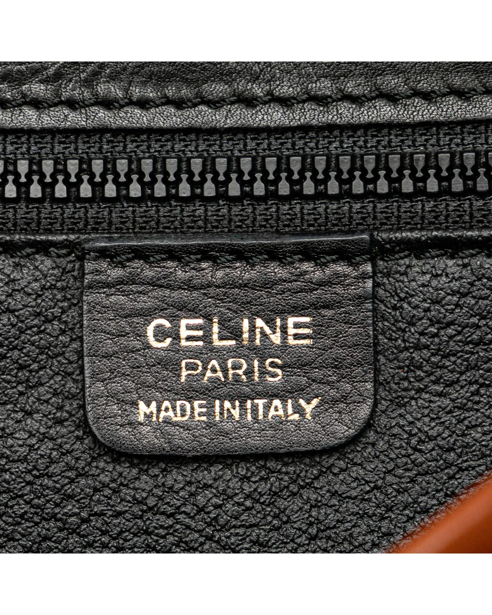 Celine Cabas Vintage Black Leather Crossbody Bag