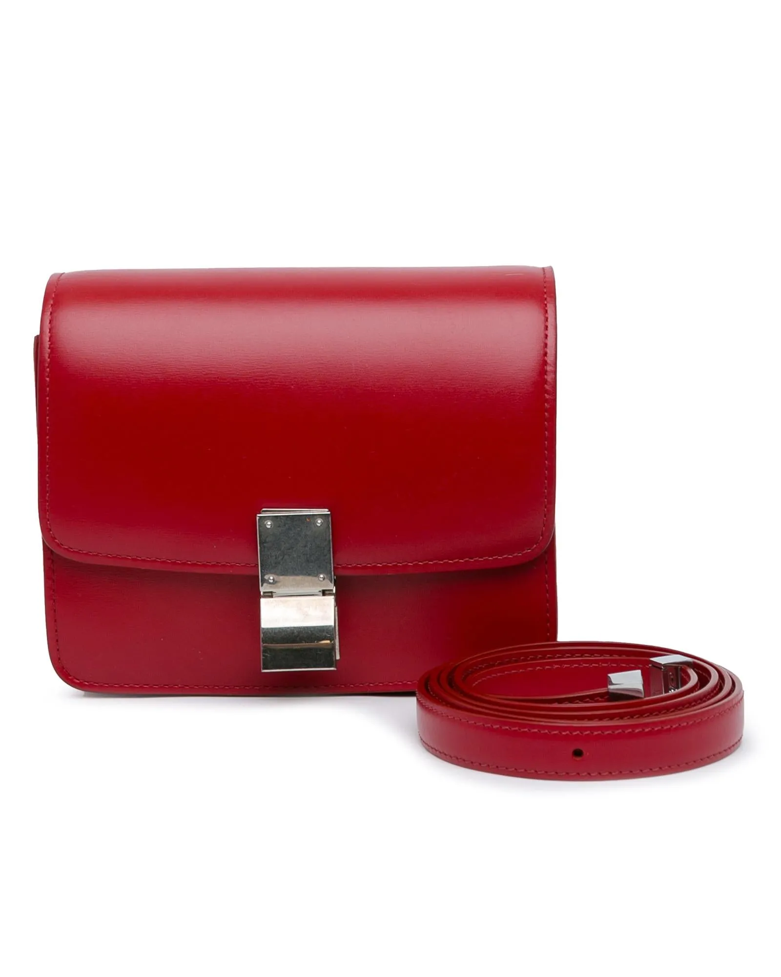 Celine Mini Luggage Crossbody Bag in Red