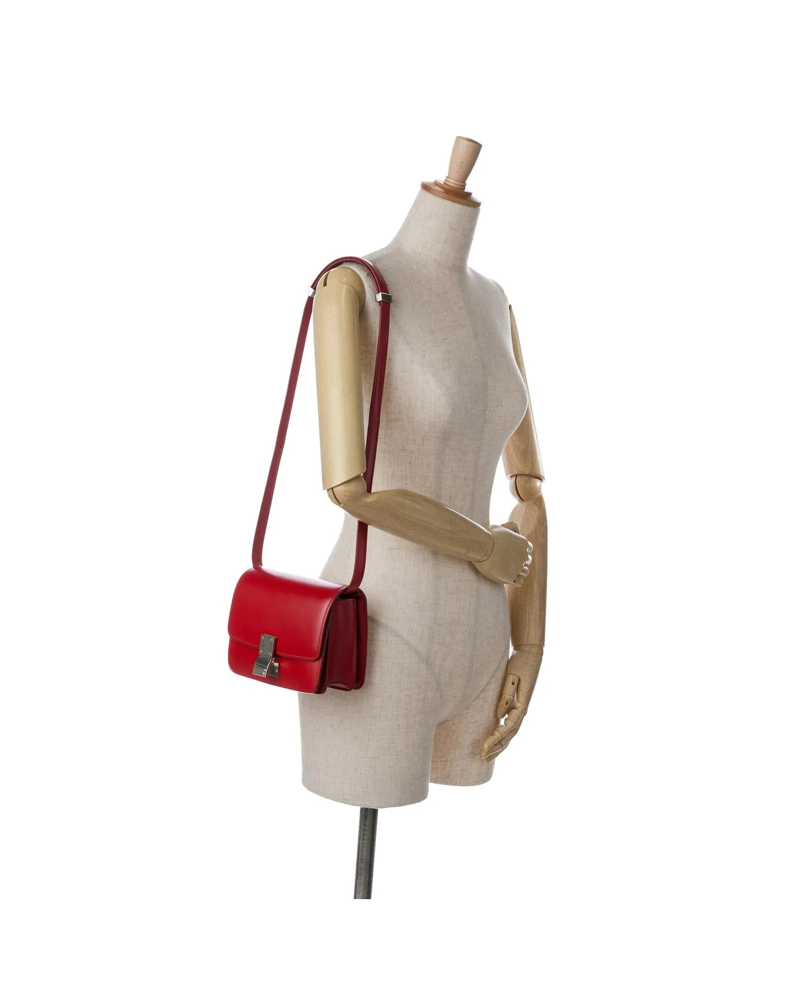 Celine Mini Luggage Crossbody Bag in Red