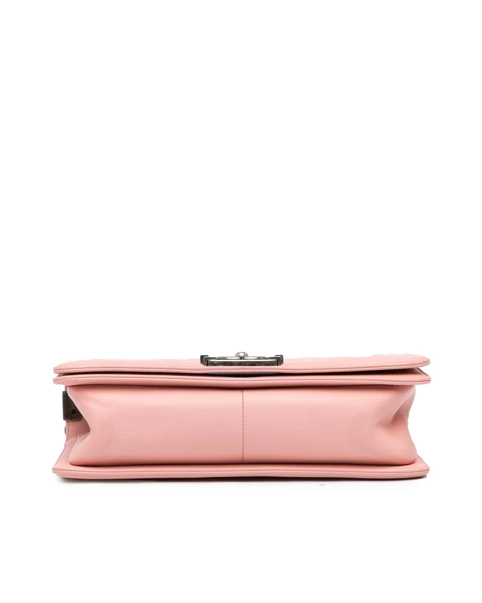 Chanel Classic Double Flap Bag Pink Lambskin Leather Silver Hardware