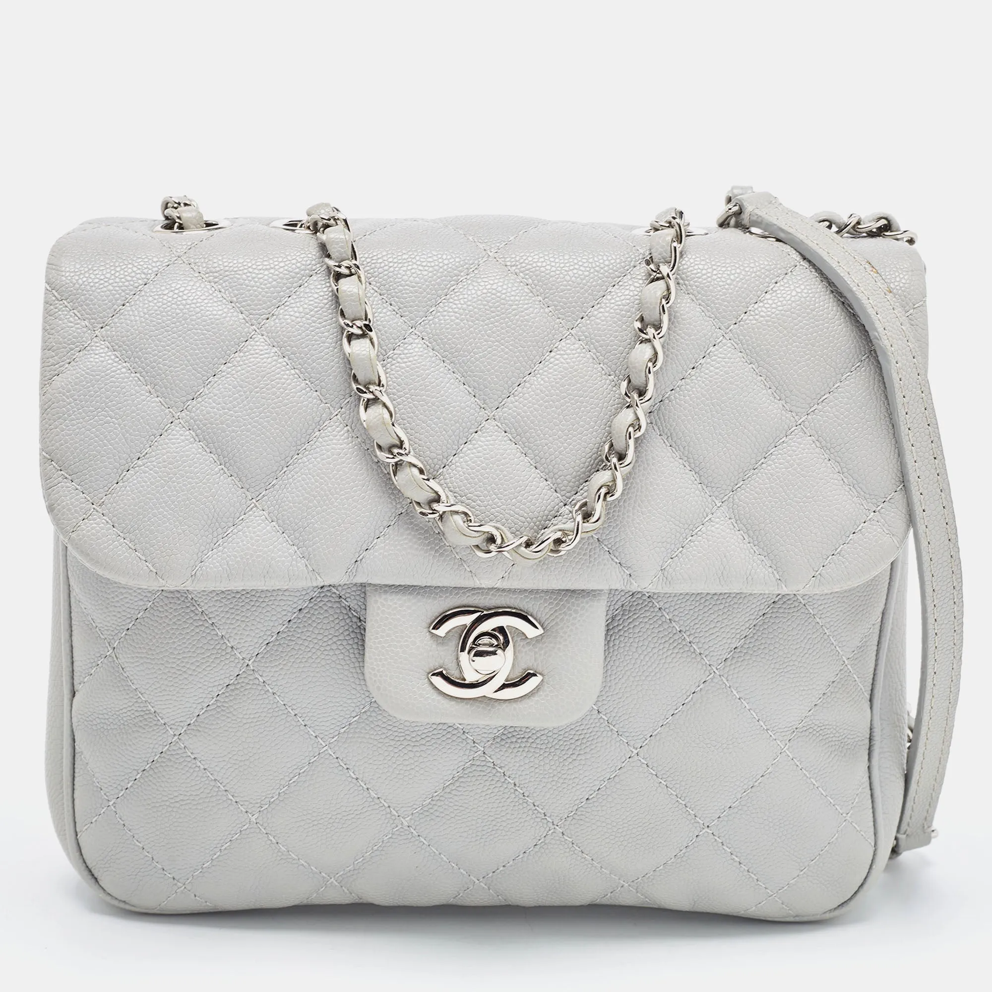 CHANEL Grey Caviar Leather Medium Urban Companion Flap Bag