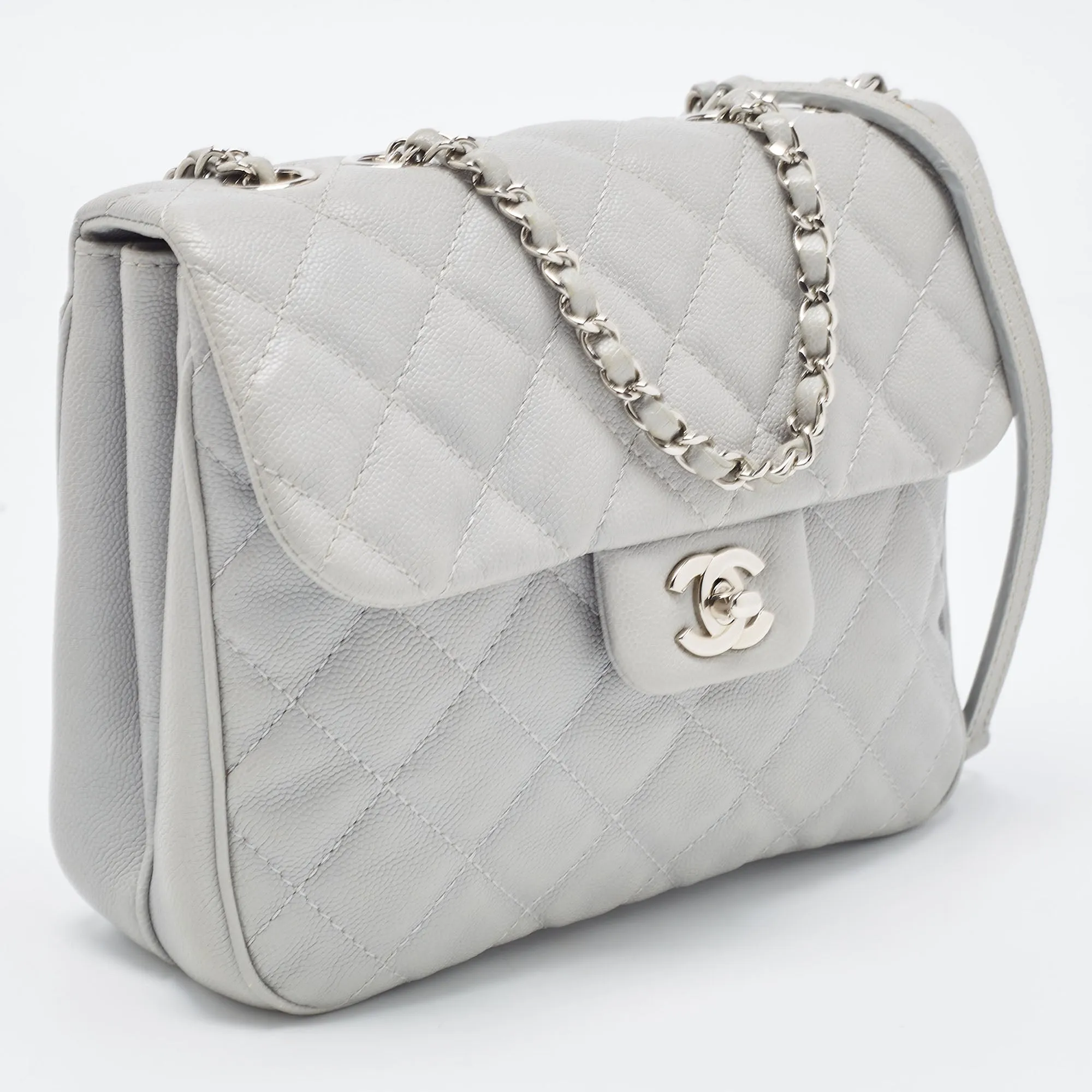 CHANEL Grey Caviar Leather Medium Urban Companion Flap Bag