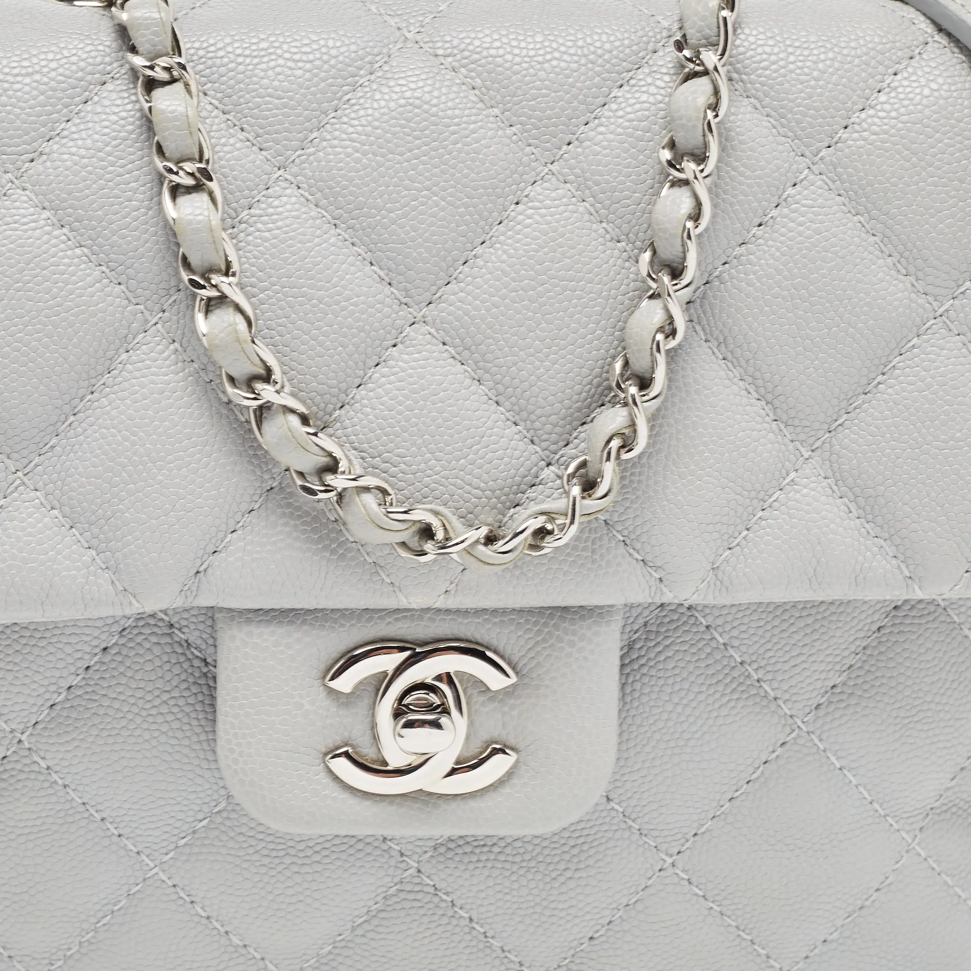 CHANEL Grey Caviar Leather Medium Urban Companion Flap Bag