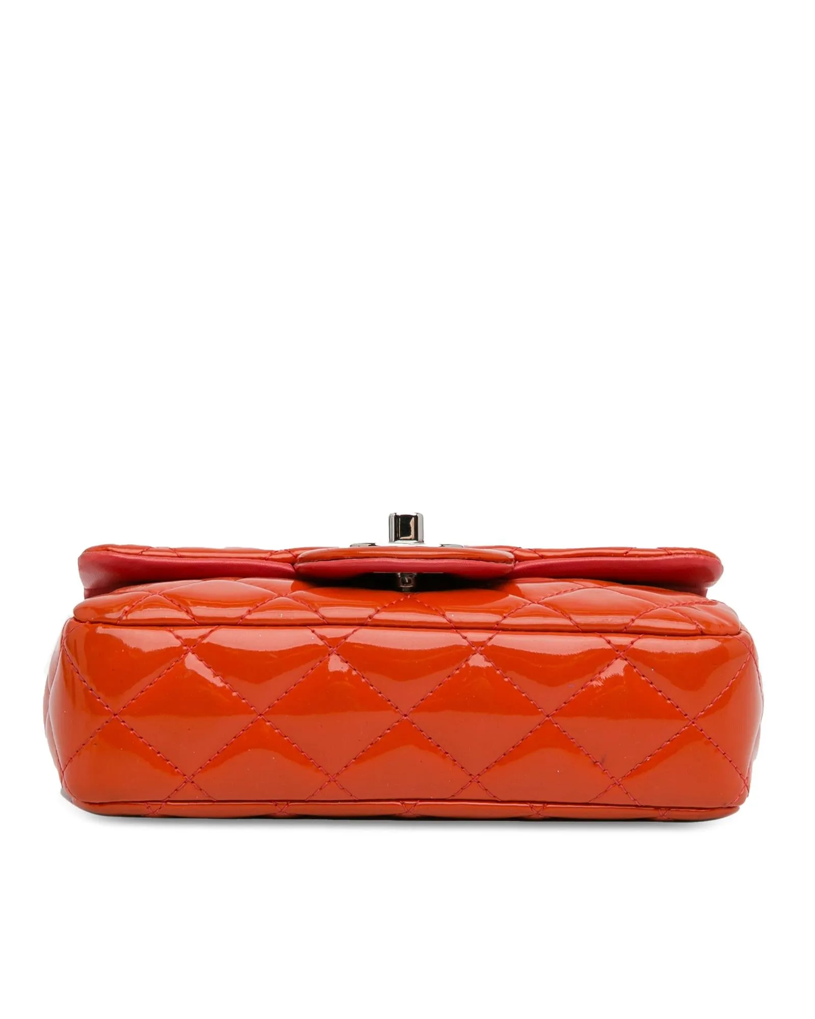 Chanel Mini 255 Flap Bag in Orange Patent Leather