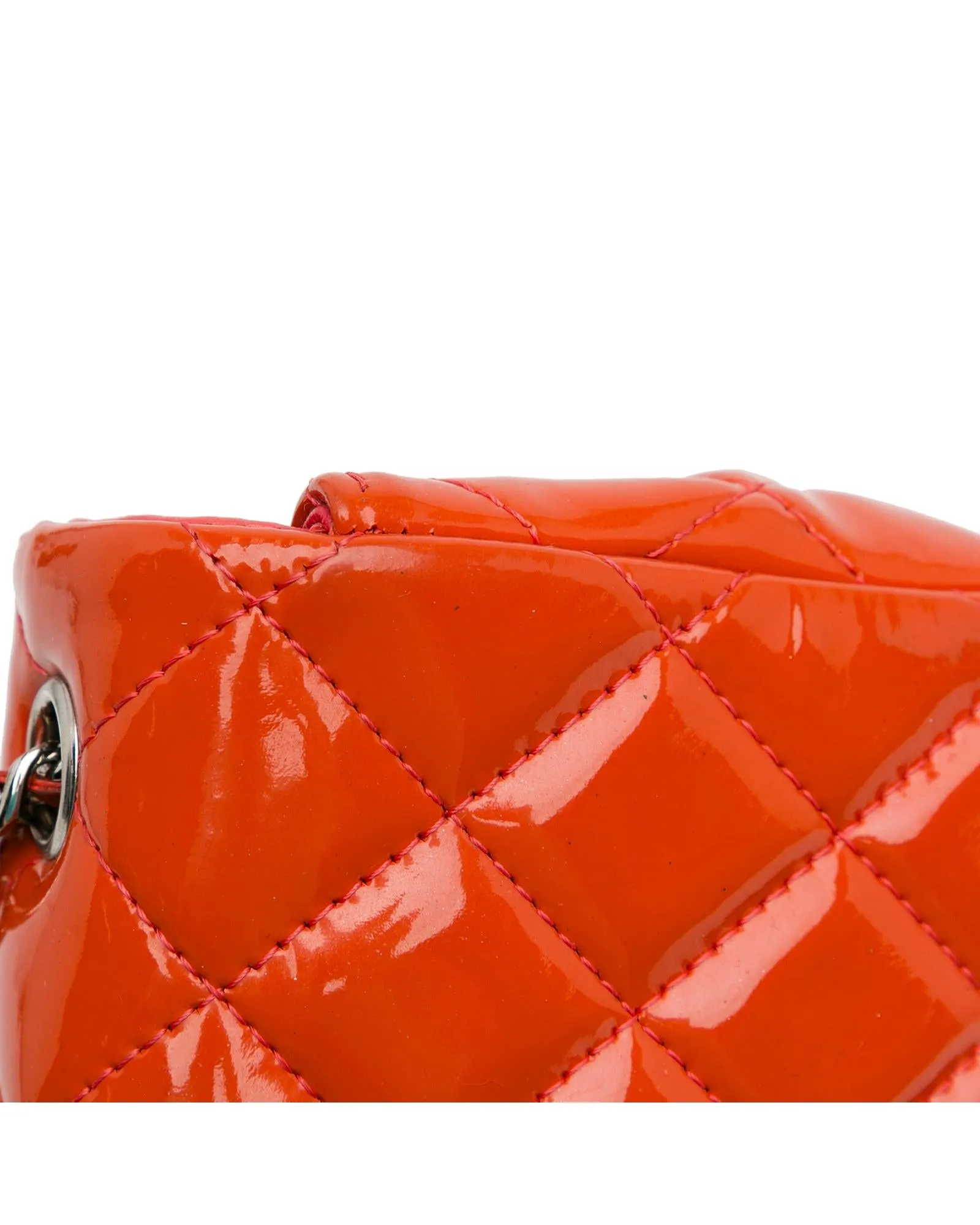 Chanel Mini 255 Flap Bag in Orange Patent Leather