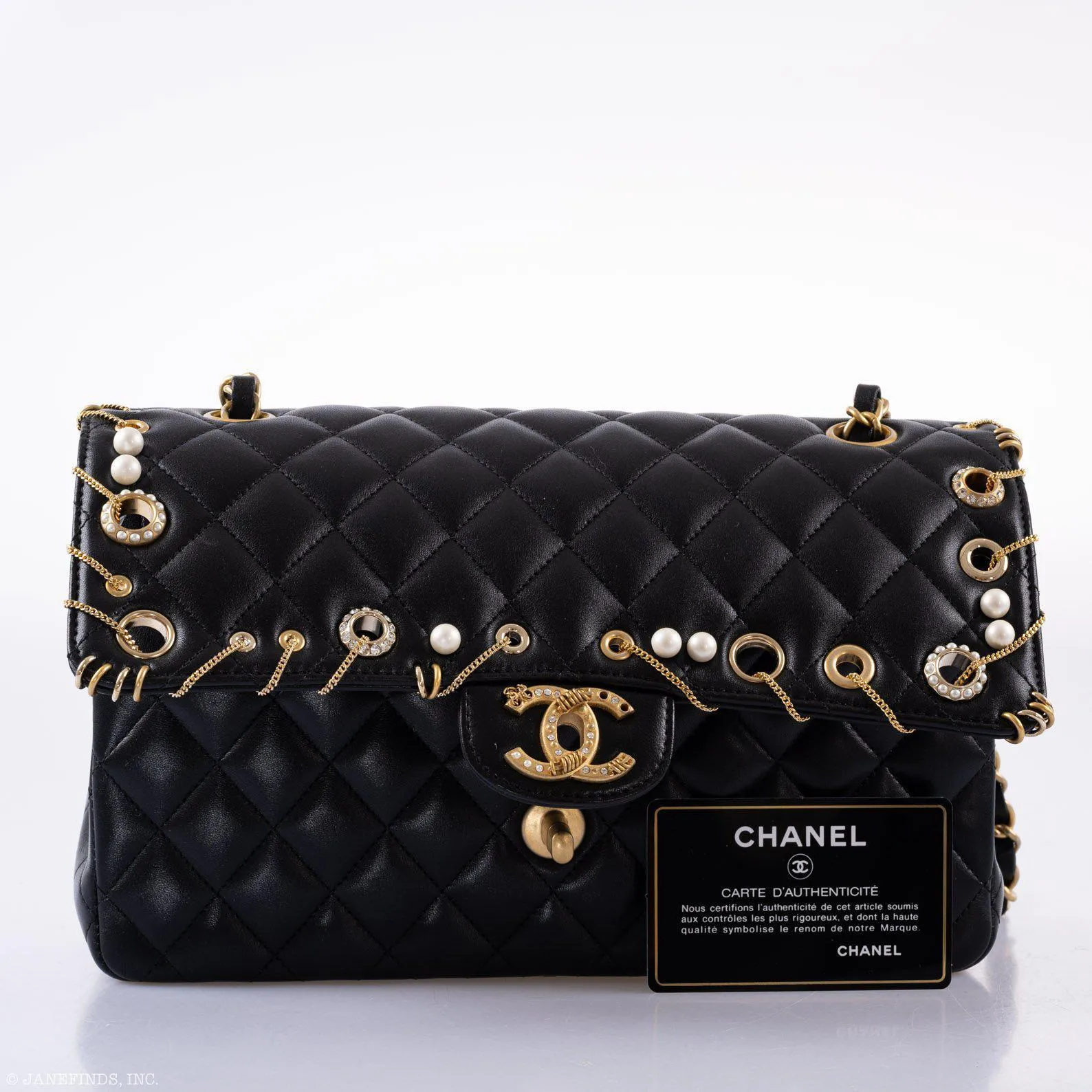 CHANEL Piercing Chic Black Medium Classic Double Flap Bag 2018