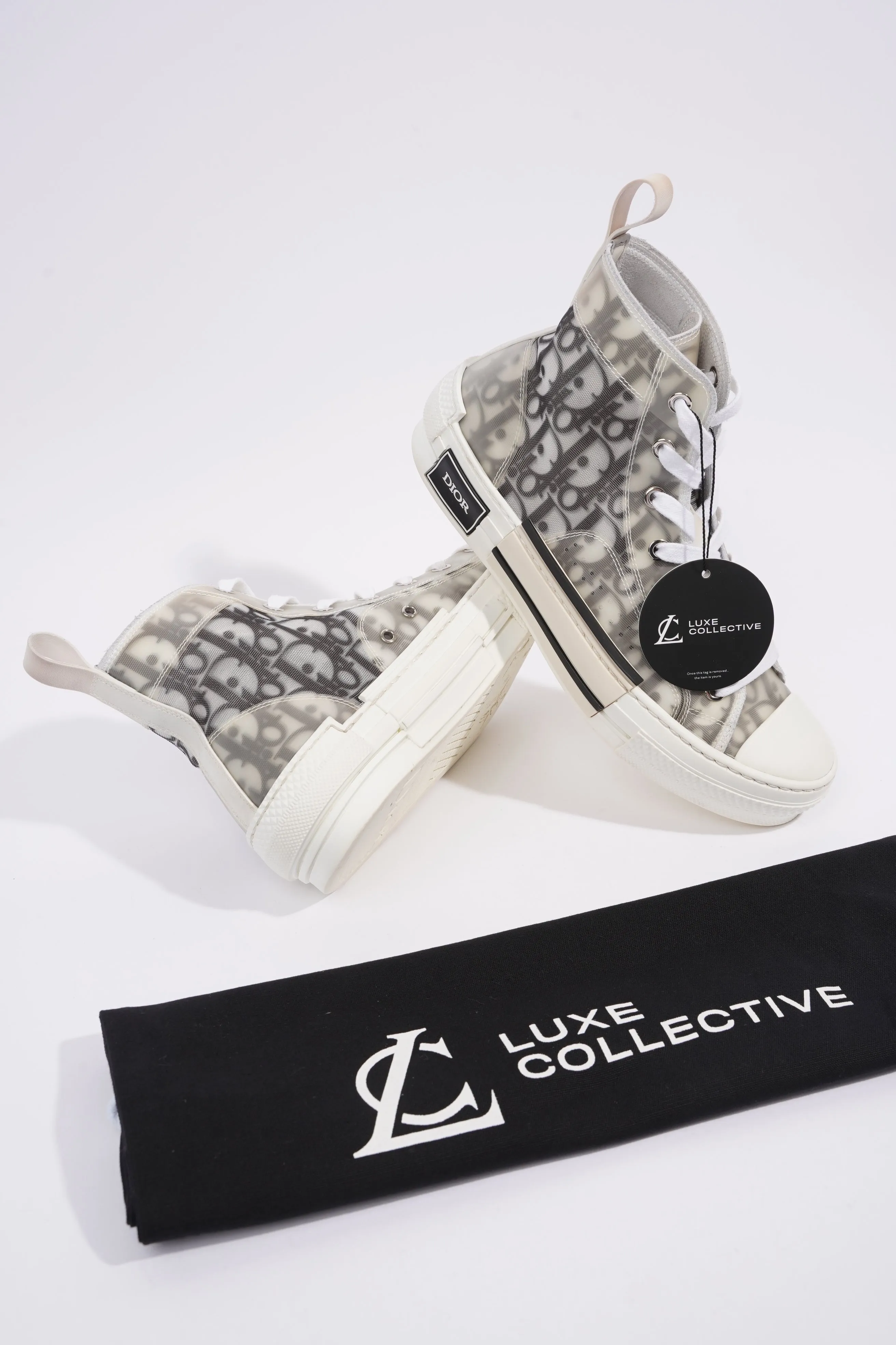 Christian Dior B23 High-tops White / Black Oblique Canvas EU 38 UK 5