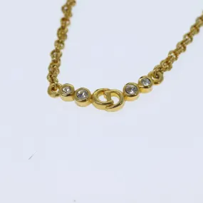 CHRISTIAN DIOR Necklace metal Gold Auth yk13073