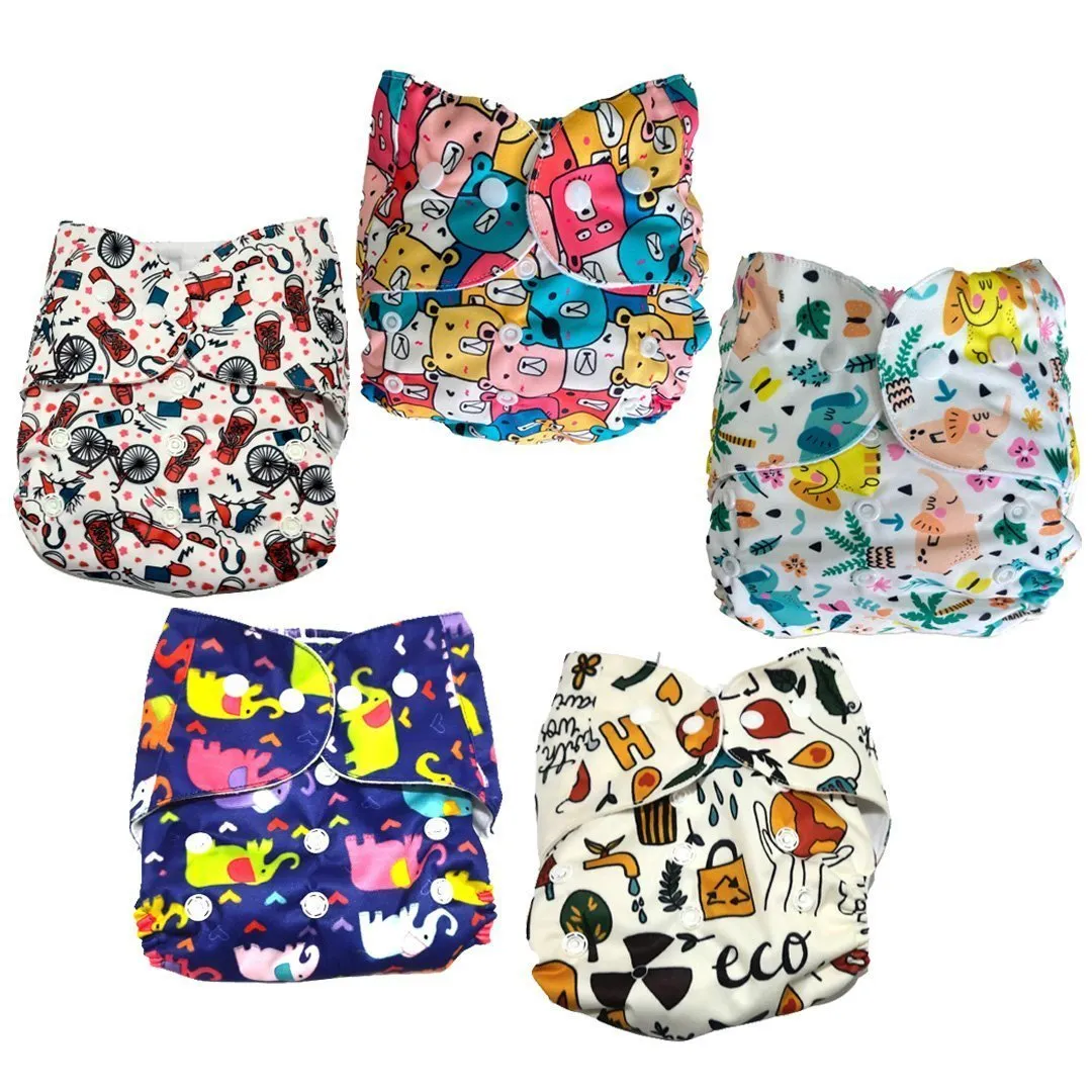 Combo of 5 Reusable Diapers - Option F