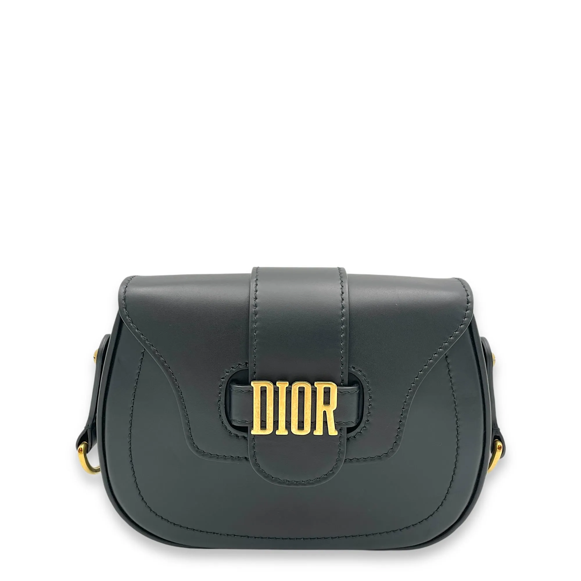 D-fence Saddle Crossbody bag in Calfskin, Gold Hardware