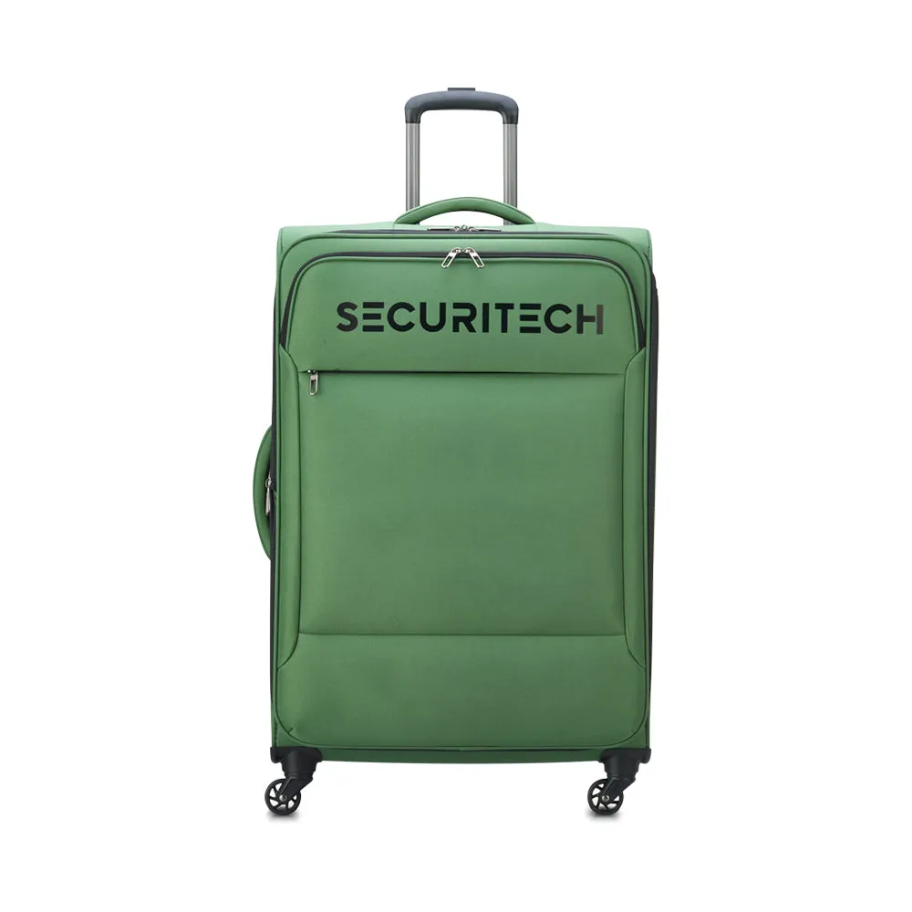 Delsey Paris Securitech Vanguard DY40038 76cm 4 Double Wheels Expandable Cabin Soft Trolley Case - Green