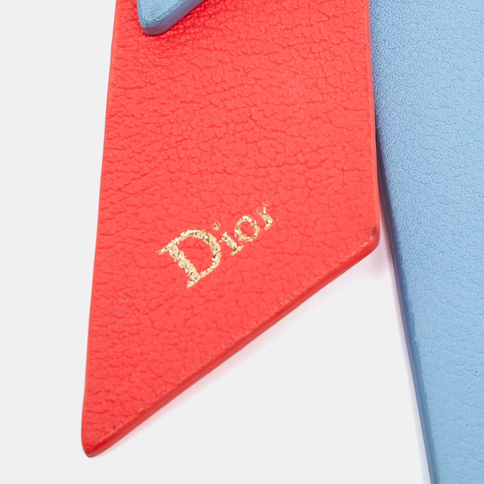 DIOR Blue/Orange Leather Key Chain