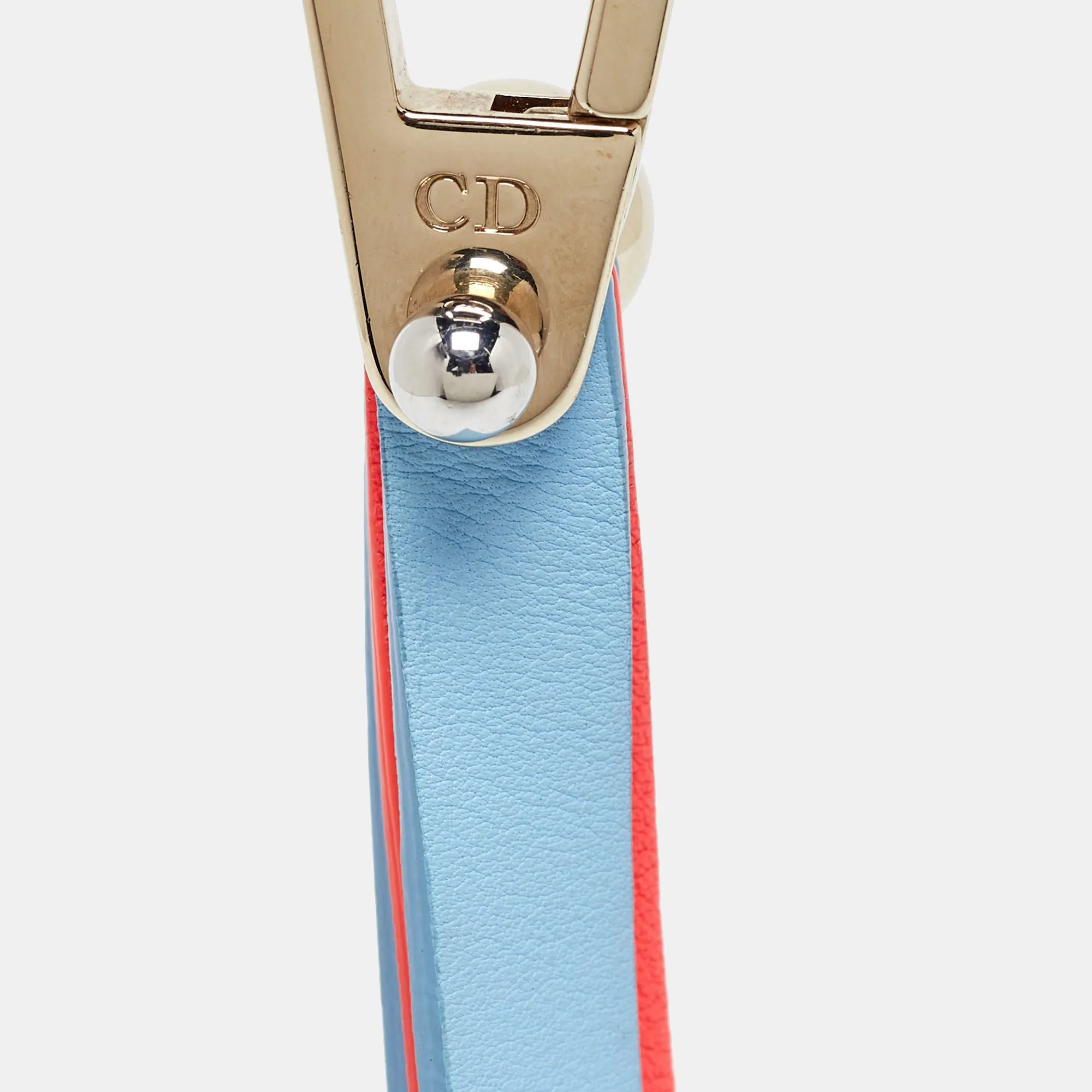 DIOR Blue/Orange Leather Key Chain