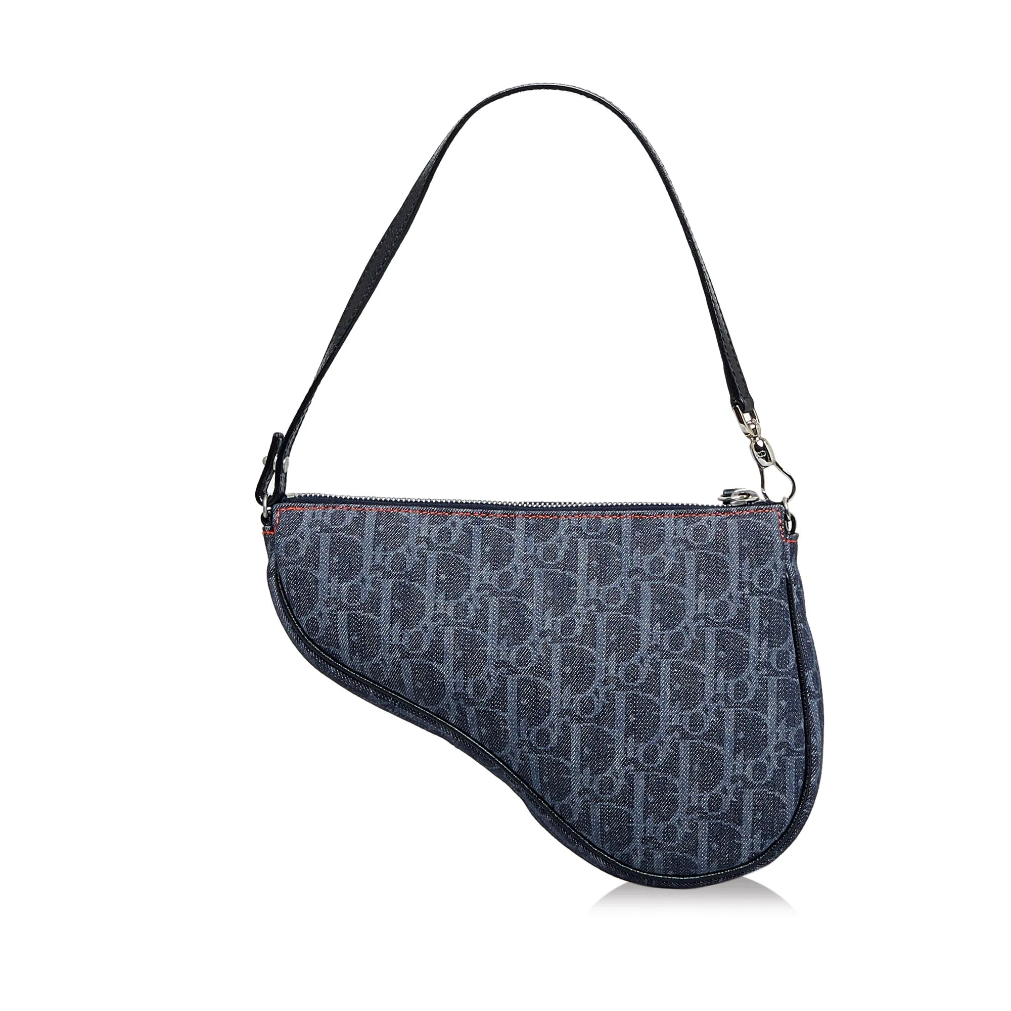 Dior Diorissimo Denim Saddle Pochette Gray