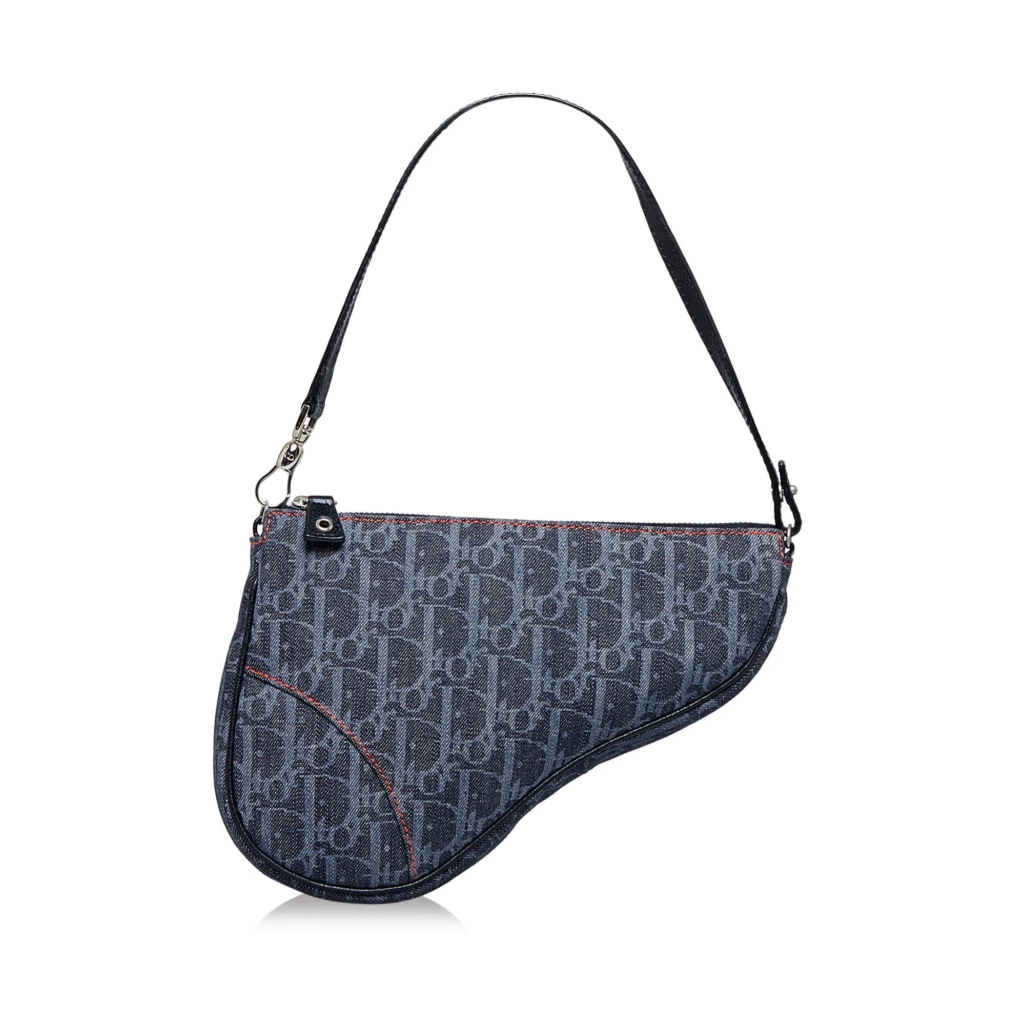 Dior Diorissimo Denim Saddle Pochette Gray