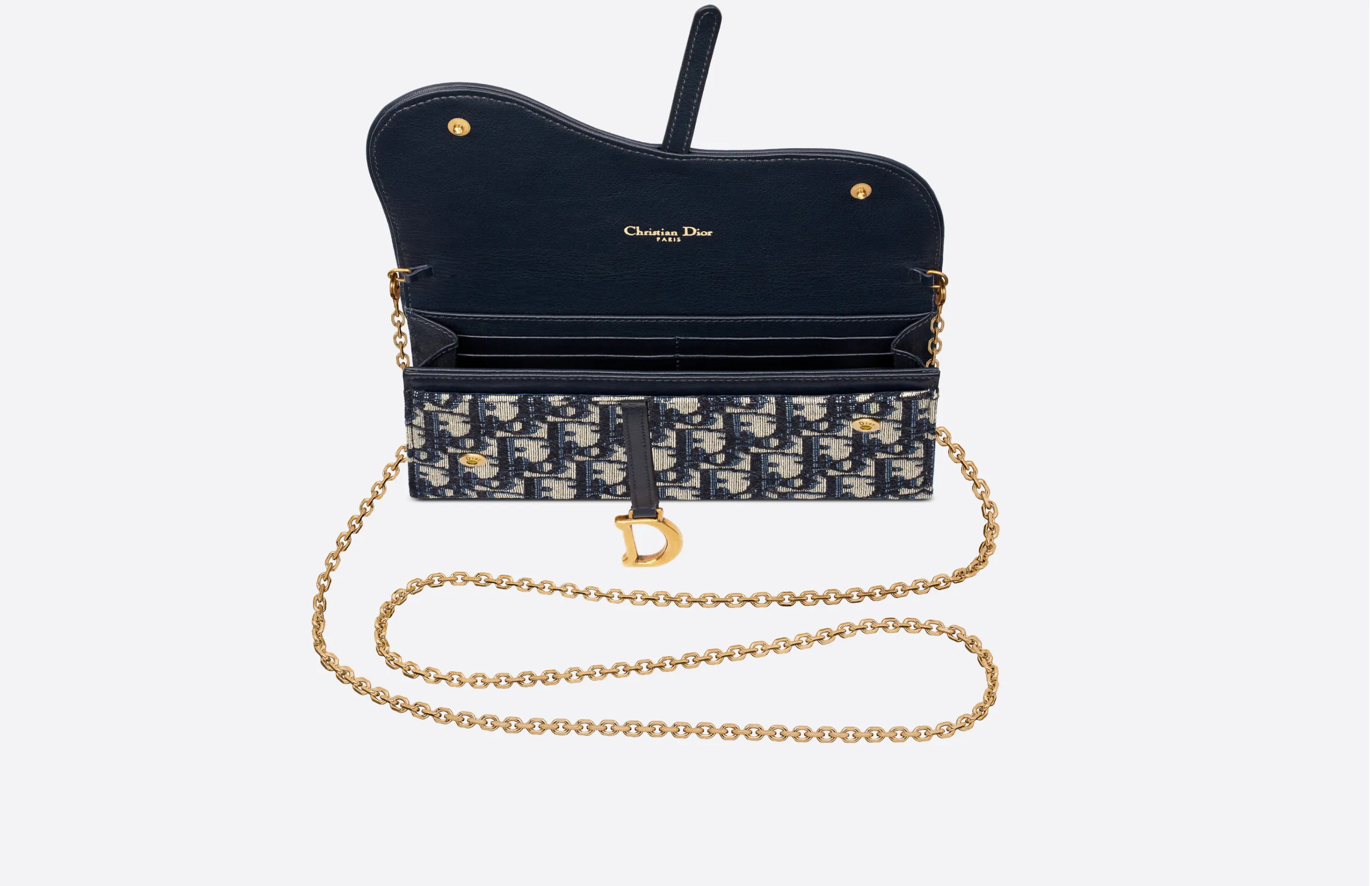 DIOR LONG SADDLE WALLET WITH CHAIN