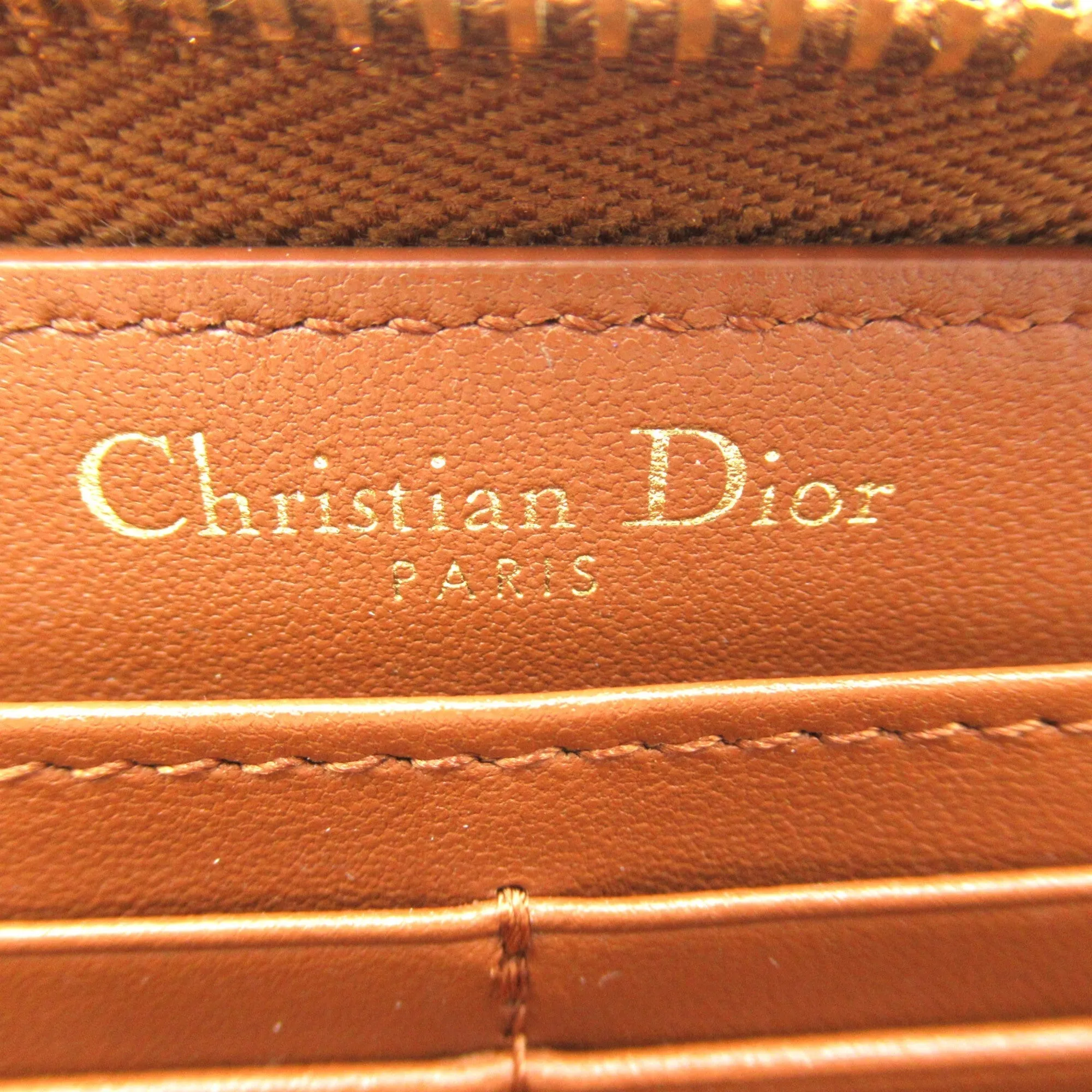 Dior Round long wallet Brown leather 43-MA-1220