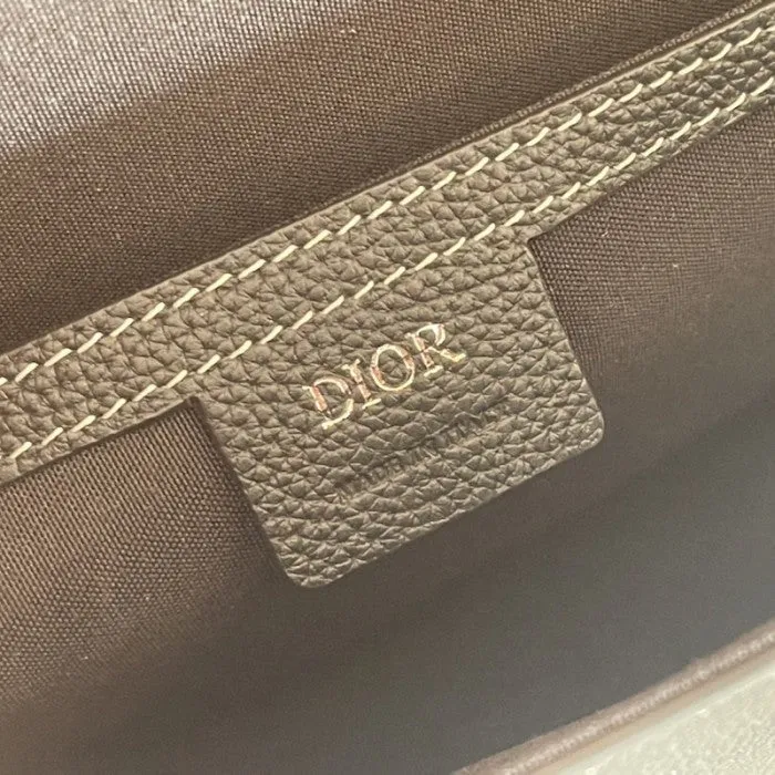 Dior Saddle Bag with Strap Black Grained Calfskin