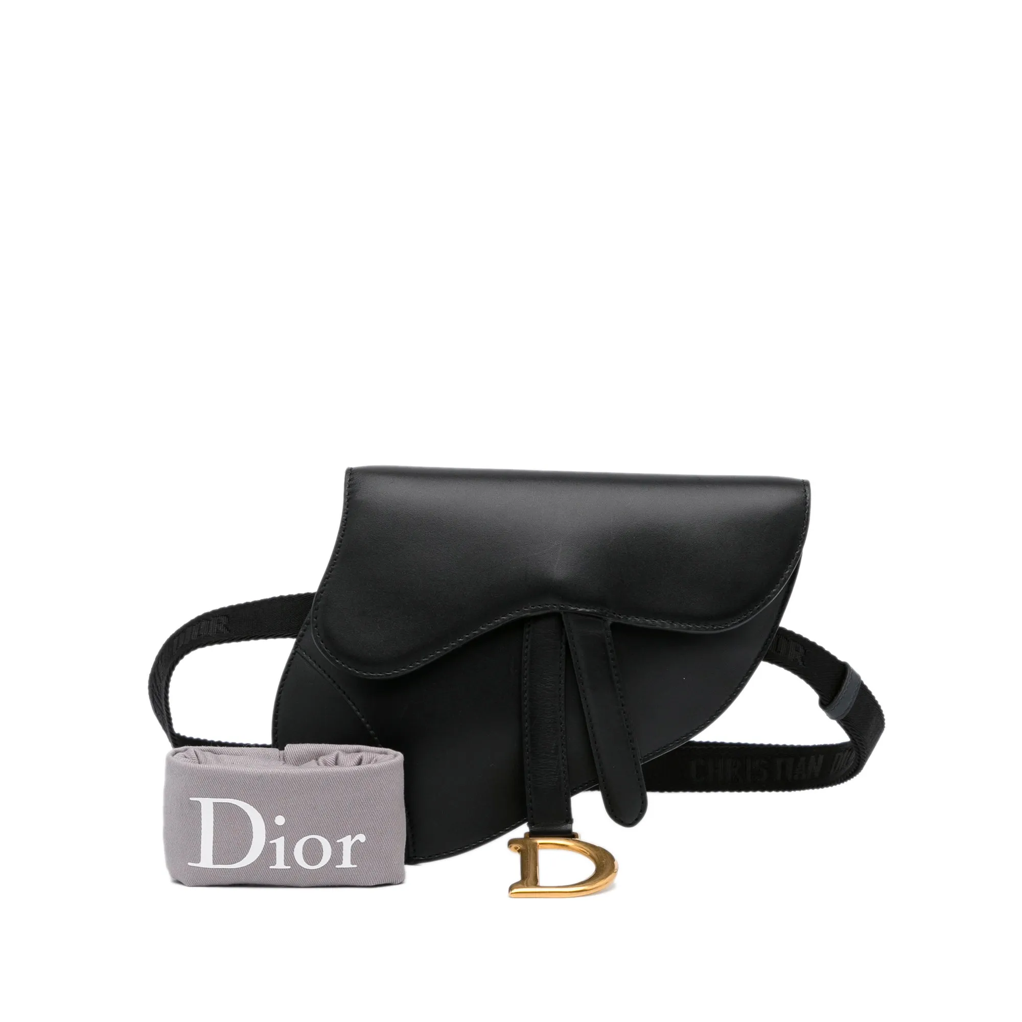 Dior Saddle Belt Bag Black Smooth Leather