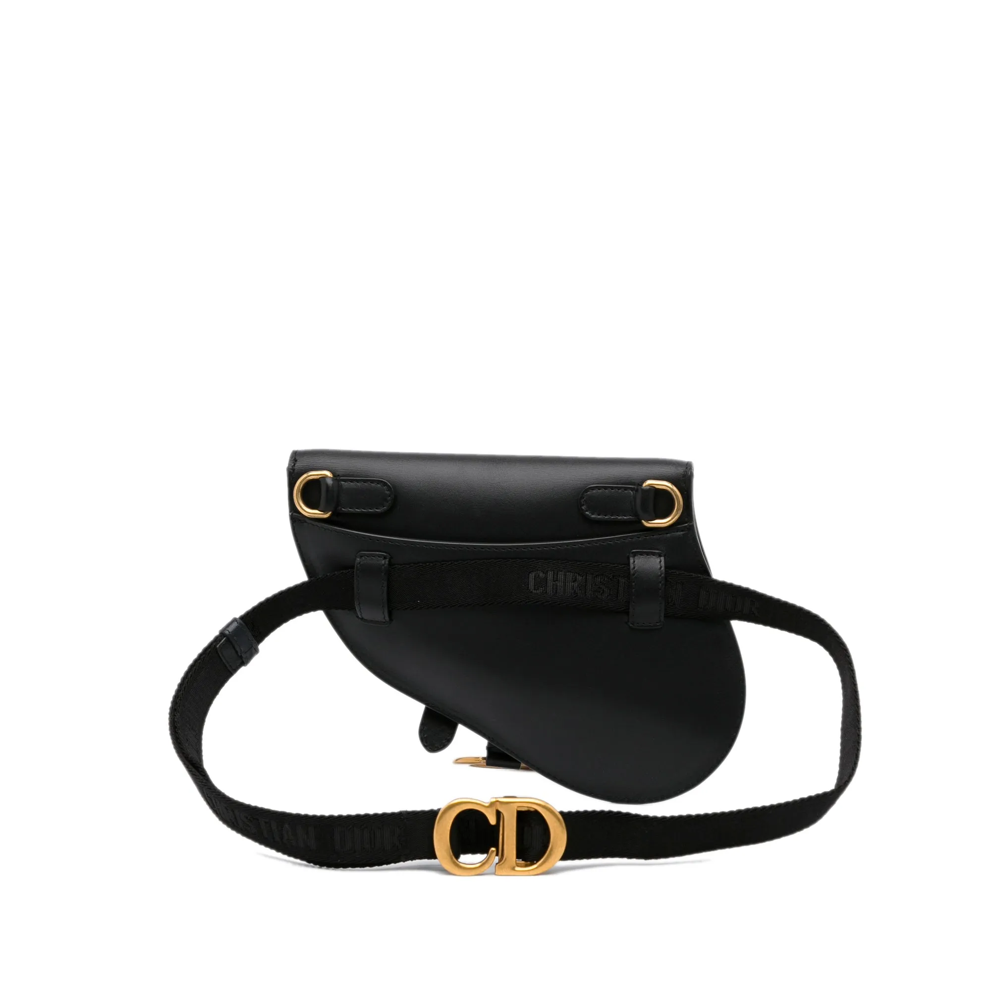 Dior Saddle Belt Bag Black Smooth Leather