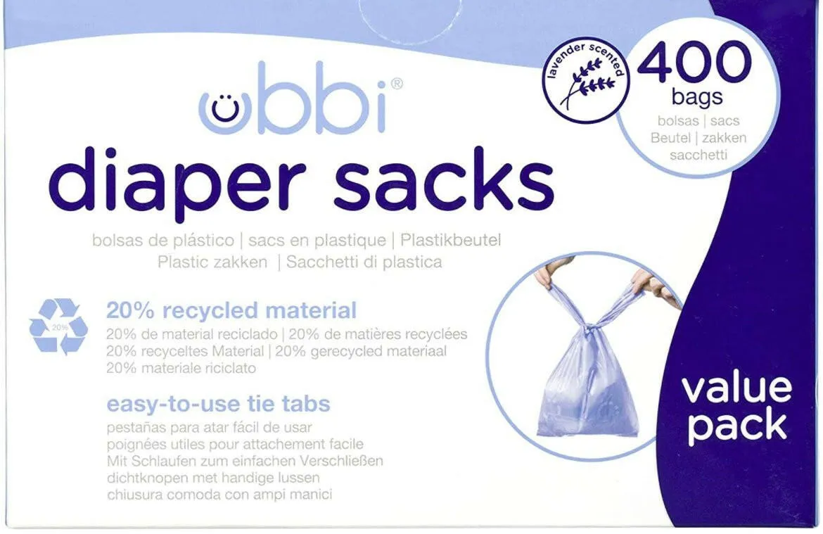 Disposable Diaper Sacks, Lavender Scented by Ubbi, 400 count