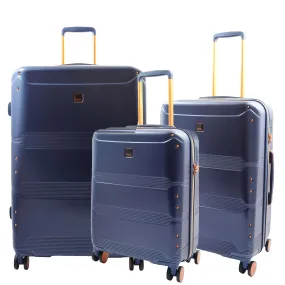 Exclusive 4 Wheel Hard Shell Luggage Expandable Suitcase Travel Bags Astro Navy