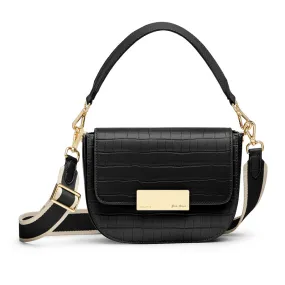 Gaia Crossbody Saddle Bag - Black