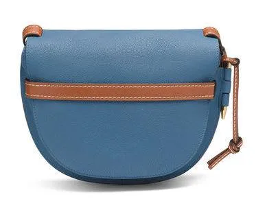 Gate Small Bag - Light Caramel/Pecan Color or Varsity Blue/Pecan Color