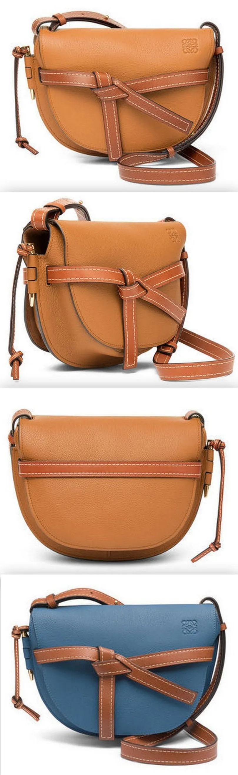 Gate Small Bag - Light Caramel/Pecan Color or Varsity Blue/Pecan Color