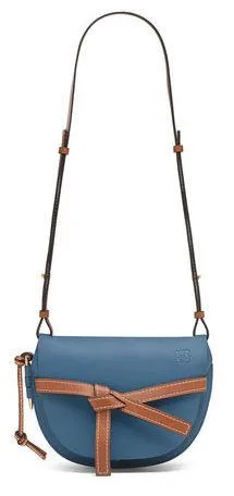 Gate Small Bag - Light Caramel/Pecan Color or Varsity Blue/Pecan Color