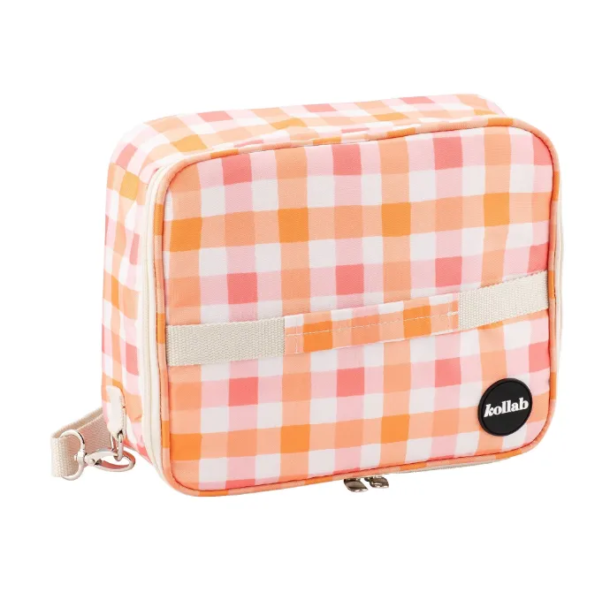 Kollab Insulated Bento Lunch Bag - Watermelon Peach Check