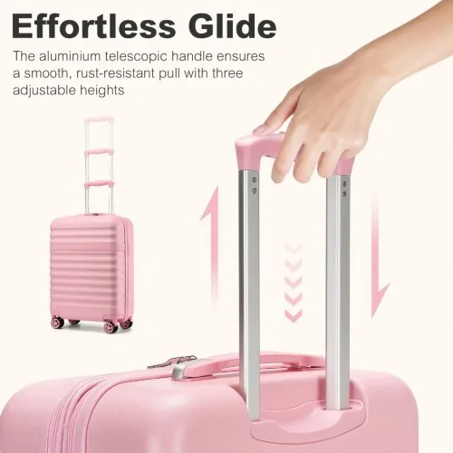 Kono 24 Inch Expandable Lightweight Hard Shell Check-In Suitcase with TSA Lock, Pink